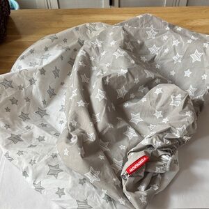 Set of 2 bassinet Moonsea sheets gray white with stars , excellent condition